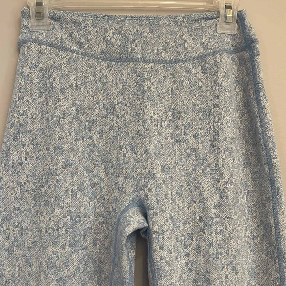Gymshark Fleur Textured Leggings Malibu Blue Marl Medium High Rise Pilates yoga - Picture 6 of 11